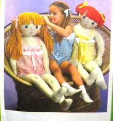 8967 SIMPLICITY 1979 FRECKLE FACE 42'' CLOTH RAG DOLL, CAMISOLE PATTERN